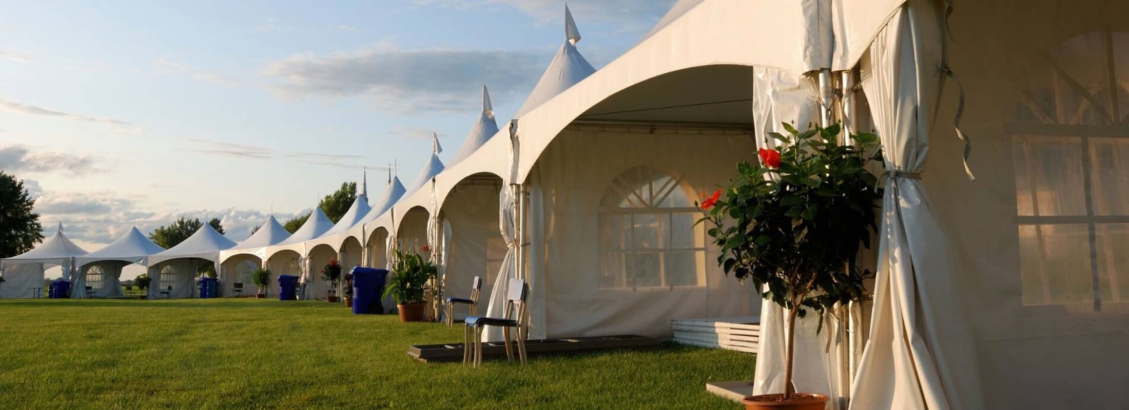 Outdoor ceremony with chairs