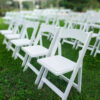 white resin chair at party